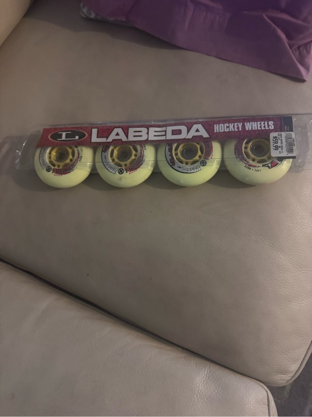 Yellow Hockey Skate Wheels - Pack of 4